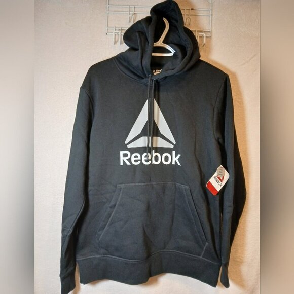 REEBOK Hoodie Sweatshirt Black Men's Size Small - Picture 1 of 7